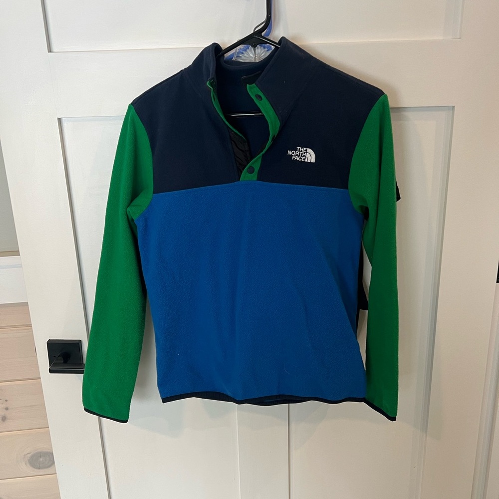 The North Face Kids' Black, Blue, and Green Sweatshirt